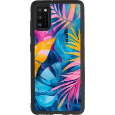 Samsung Galaxy A41 Case Hülle - Silikon schwarz Palms Blue