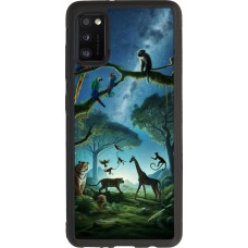 Samsung Galaxy A41 Case Hülle - Silikon schwarz Paradies der exotischen Tiere