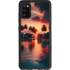 Coque Samsung Galaxy A41 - Silicone rigide noir Paradis Maldives