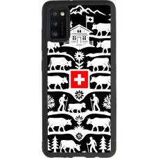 Coque Samsung Galaxy A41 - Silicone rigide noir Poya Suisse 3 noir