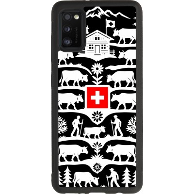 Coque Samsung Galaxy A41 - Silicone rigide noir Poya Suisse 3 noir