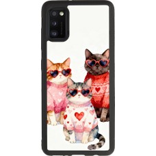 Coque Samsung Galaxy A41 - Silicone rigide noir Saint Valentines Day 26 Cat Love