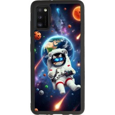 Samsung Galaxy A41 Case Hülle - Silikon schwarz VR SpaceCat Odyssee