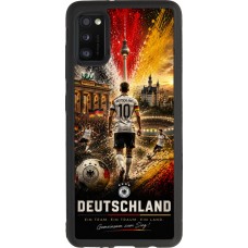 Coque Samsung Galaxy A41 - Silicone rigide noir Football Allemagne splash 2026