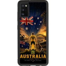 Coque Samsung Galaxy A41 - Silicone rigide noir Football Australie splash 2026