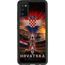 Coque Samsung Galaxy A41 - Silicone rigide noir Football Croatie splash 2026