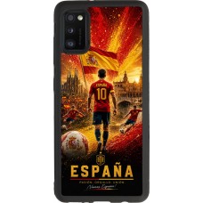 Coque Samsung Galaxy A41 - Silicone rigide noir Football Espagne splash 2026