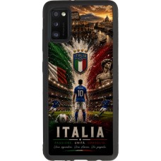 Coque Samsung Galaxy A41 - Silicone rigide noir Football Italie splash 2026