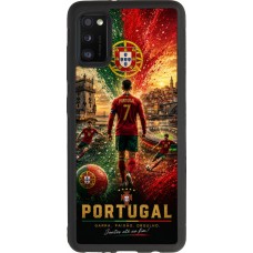Coque Samsung Galaxy A41 - Silicone rigide noir Football Portugal splash 2026