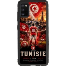 Coque Samsung Galaxy A41 - Silicone rigide noir Football Tunisie splash 2026