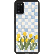 Coque Samsung Galaxy A41 - Silicone rigide noir Blue vichy tulips 2026