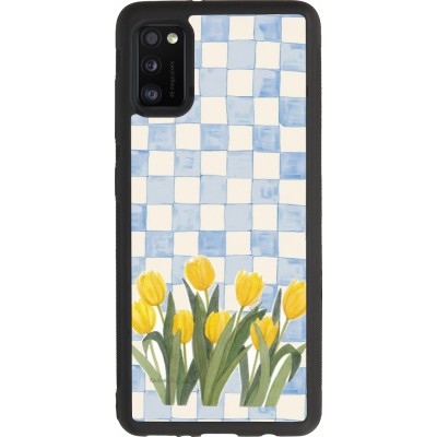 Coque Samsung Galaxy A41 - Silicone rigide noir Blue vichy tulips Spring 2026