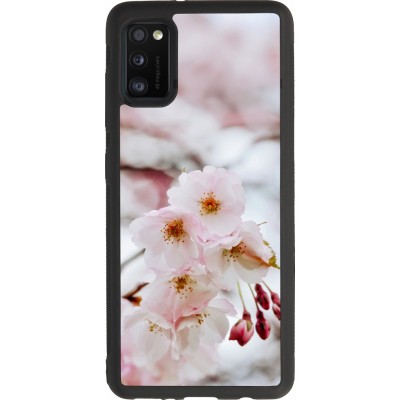 Coque Samsung Galaxy A41 - Silicone rigide noir Cherry tree Spring 2026
