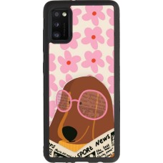 Coque Samsung Galaxy A41 - Silicone rigide noir Dog with newspaper 2026