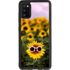 Coque Samsung Galaxy A41 - Silicone rigide noir Sunflower with glasses Spring 2026