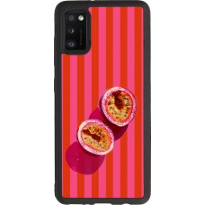 Coque Samsung Galaxy A41 - Silicone rigide noir Passion fruit Summer 2026