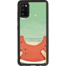 Coque Samsung Galaxy A41 - Silicone rigide noir Views through a watermelon Summer 2026