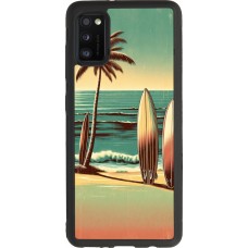 Coque Samsung Galaxy A41 - Silicone rigide noir Surf Paradise