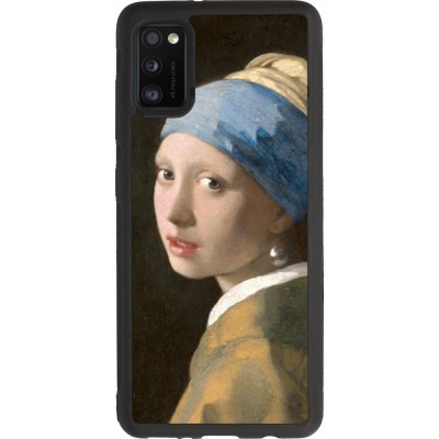 Samsung Galaxy A41 Case Hülle - Silikon schwarz Kunstbild - Das Mädchen mit dem Perlenohrring - Jan Vermeer