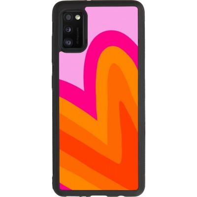 Coque Samsung Galaxy A41 - Silicone rigide noir Valentine 2024 heart gradient