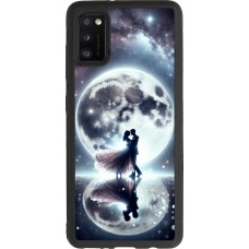 Coque Samsung Galaxy A41 - Silicone rigide noir Valentine 2024 Love under the moon