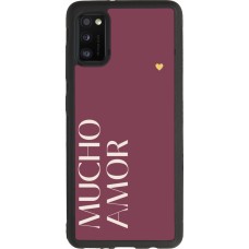 Samsung Galaxy A41 Case Hülle - Silikon schwarz Valentine 2024 mucho amor rosado