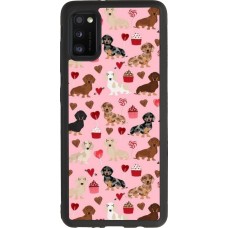 Coque Samsung Galaxy A41 - Silicone rigide noir Valentine 2024 puppy love