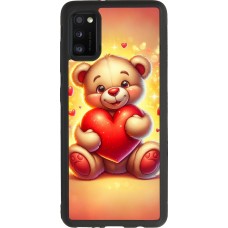 Coque Samsung Galaxy A41 - Silicone rigide noir Valentine 2024 Teddy love