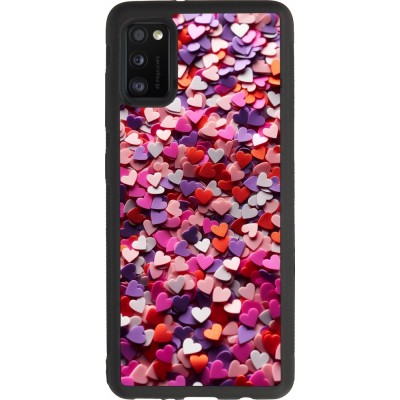 Coque Samsung Galaxy A41 - Silicone rigide noir Valentine 2025 Confetti