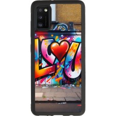 Coque Samsung Galaxy A41 - Silicone rigide noir Valentine 2025 Love U Tag