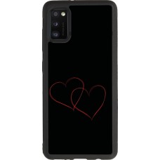 Samsung Galaxy A41 Case Hülle - Silikon schwarz Valentine 2023 attached heart