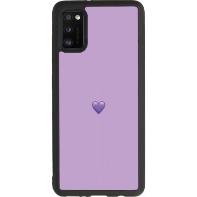 Samsung Galaxy A41 Case Hülle - Silikon schwarz Valentine 2023 purpule single heart