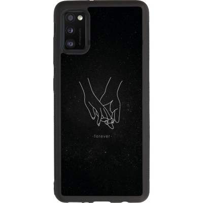 Samsung Galaxy A41 Case Hülle - Silikon schwarz Valentine 2023 hands forever