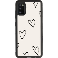 Samsung Galaxy A41 Case Hülle - Silikon schwarz Valentine 2023 minimalist hearts