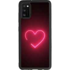 Samsung Galaxy A41 Case Hülle - Silikon schwarz Valentine 2023 single neon heart