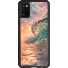 Coque Samsung Galaxy A41 - Silicone rigide noir Wave Sunset