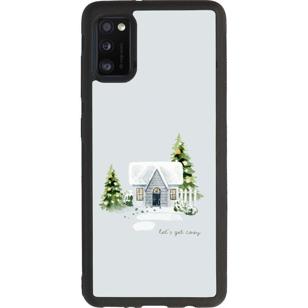Coque Samsung Galaxy A41 - Silicone rigide noir Winter 25 Cosy House