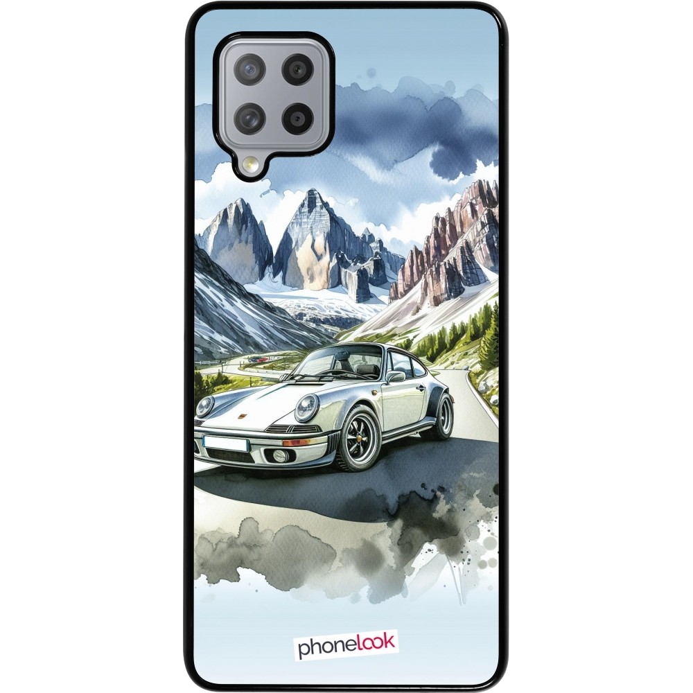 Samsung Galaxy A42 5G Case Hülle - Porsche 911 Berg Aquarell