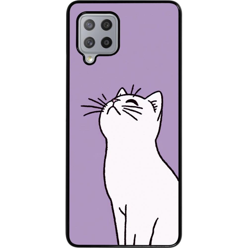 Coque Samsung Galaxy A42 5G - Chat sur fond violet