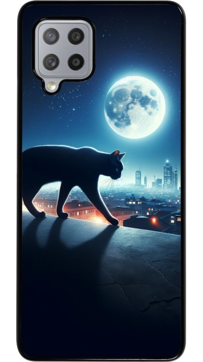 Samsung Galaxy A42 5G Case Hülle - Schwarze Katze unter dem Vollmond