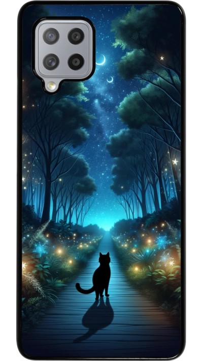 Samsung Galaxy A42 5G Case Hülle - Schwarze Katze Spaziergang