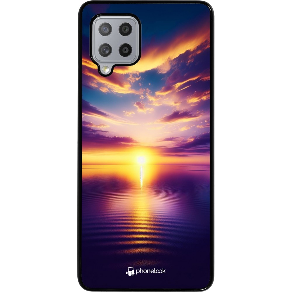 Samsung Galaxy A42 5G Case Hülle - Sonnenuntergang gelb violett