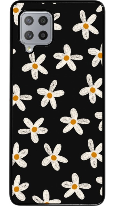 Samsung Galaxy A42 5G Case Hülle - Easter 2024 white on black flower