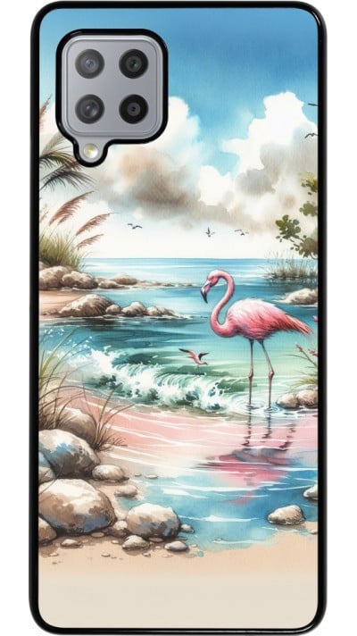Samsung Galaxy A42 5G Case Hülle - Flamingo Aquarell