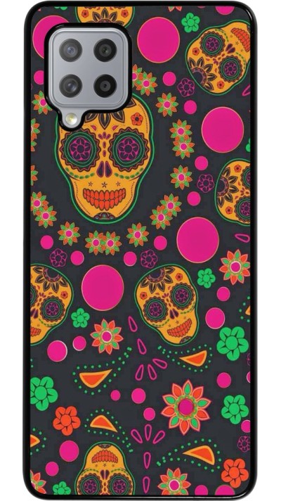 Samsung Galaxy A42 5G Case Hülle - Halloween 22 colorful mexican skulls