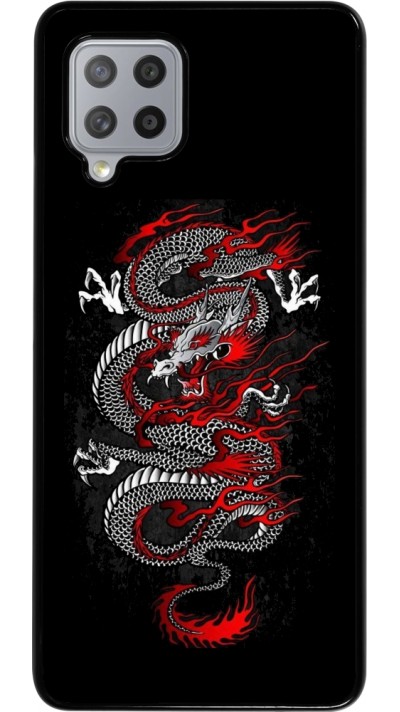 Samsung Galaxy A42 5G Case Hülle - Japanese style Dragon Tattoo Red Black