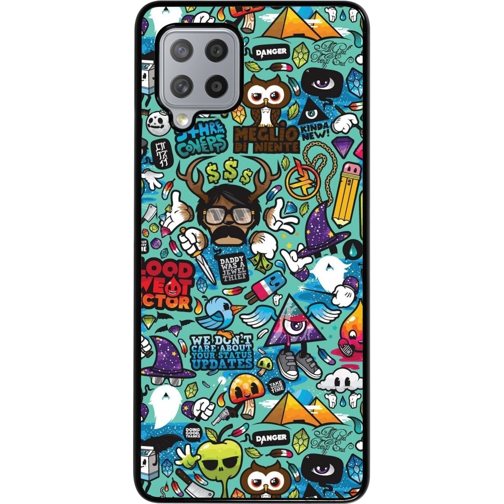 Coque Samsung Galaxy A42 5G - Mixed Cartoons Turquoise