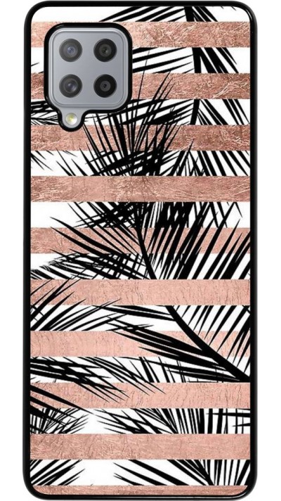 Coque Samsung Galaxy A42 5G - Palm trees gold stripes