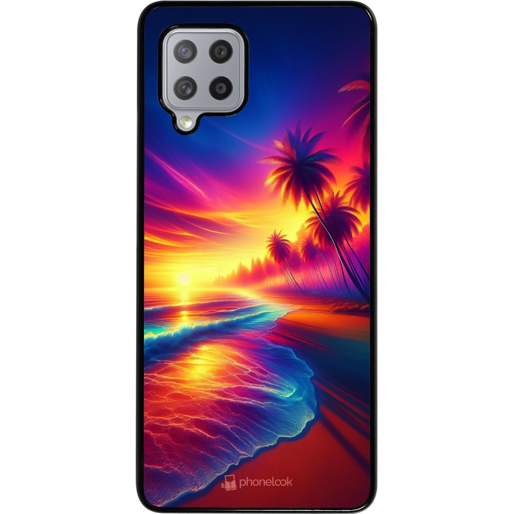 Samsung Galaxy A42 5G Case Hülle - Strand Sonnenuntergang auffällig