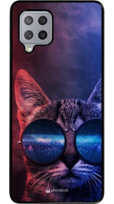 Coque Samsung Galaxy A42 5G - Red Blue Cat Glasses